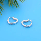925 Silver Heart Huggie Hoop Earring Women Brinco Pendientes