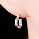 925 Silver Heart Huggie Hoop Earring Women Brinco Pendientes