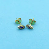 925 Silver Evil Eye Zirconia Stud Earring - Kid Baby Women