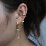 925 Silver Tassel Cuff Clip Earrings for Women Girl