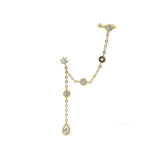 925 Silver Tassel Cuff Clip Earrings for Women Girl