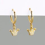 925 Silver Circle Rings Crown Pendant Earrings