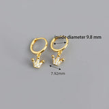 925 Silver Circle Rings Crown Pendant Earrings