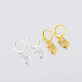 925 Silver Owl Cubic Zirconia Hoop Earring for Women