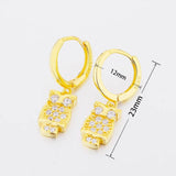 925 Silver Owl Cubic Zirconia Hoop Earring for Women