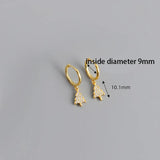 925 Silver Pine Christmas Tree Zircon Pendant Hoop Earring