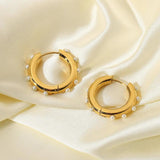Vintage Stainless Steel Hoop Earrings Geometric Circle Jewelry