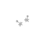Starfish Screw Ball Buckle 925 Silver Stud Earrings For Women Gift