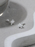 Starfish Screw Ball Buckle 925 Silver Stud Earrings For Women Gift