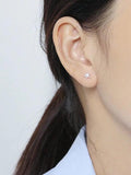Starfish Screw Ball Buckle 925 Silver Stud Earrings For Women Gift