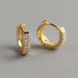 925 Silver Double Row Zircon Ear Ring Wild Female Jewelry