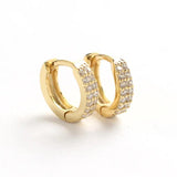 925 Silver Double Row Zircon Ear Ring Wild Female Jewelry