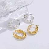 925 Silver Earring Lightning Zircon Drop 3-layer Ear Ring Woman Girl Jewel