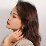 925 Silver Earring Lightning Zircon Drop 3-layer Ear Ring Woman Girl Jewel