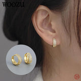 925 Silver Pave Zircon Huggie Hoop Earrings for Party Goth Jewelry