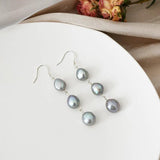 Baroque Pearl Silver Long Earrings For Women Party Gift