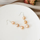 Baroque Pearl Silver Long Earrings For Women Party Gift