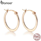 925 Sterling Silver Circle Big Hoop Earrings for Women SCE478