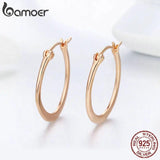 925 Sterling Silver Circle Big Hoop Earrings for Women SCE478