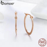 925 Sterling Silver Circle Big Hoop Earrings for Women SCE478