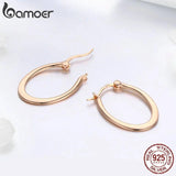 925 Sterling Silver Circle Big Hoop Earrings for Women SCE478