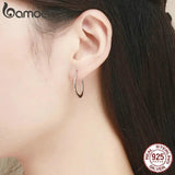 925 Sterling Silver Circle Big Hoop Earrings for Women SCE478