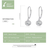 Zircon Drop Earrings 925 Silver Wedding Jewelry