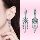 Boho Dream Catcher Feather Earrings 925 Silver Party Jewelry