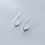 925 Sterling Silver Geometric Curve Hoop Earrings for Women Wedding Jewelry