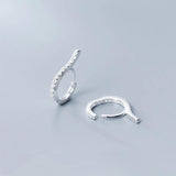 925 Sterling Silver Geometric Curve Hoop Earrings for Women Wedding Jewelry