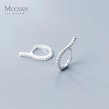925 Sterling Silver Geometric Curve Hoop Earrings for Women Wedding Jewelry