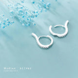 925 Sterling Silver Geometric Curve Hoop Earrings for Women Wedding Jewelry
