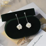 925 Silver Drop Earrings Freshwater Pearl Jewelry Ball Design