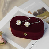 925 Silver Drop Earrings Freshwater Pearl Jewelry Ball Design