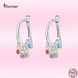 Colorful Rattle Earrings 925 Silver Zircon Jewelry Gift