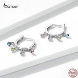 Colorful Rattle Earrings 925 Silver Zircon Jewelry Gift