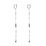 925 Silver Long Chain Earring Plait Line Crystal Statement Party Jewelry