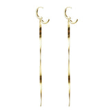 925 Silver Long Chain Earring Plait Line Crystal Statement Party Jewelry