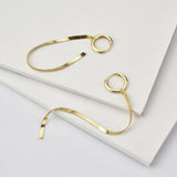 925 Silver Long Chain Earring Plait Line Crystal Statement Party Jewelry