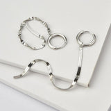 925 Silver Long Chain Earring Plait Line Crystal Statement Party Jewelry