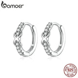 925 Silver Infinite Love Hoop Earrings for Women SCE872