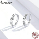 925 Silver Infinite Love Hoop Earrings for Women SCE872