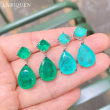Vintage Paraiba Tourmaline Emerald Drop Earrings for Women Cocktail Party