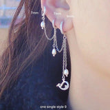 925 Silver Star Moon Earring for Siamese Ears