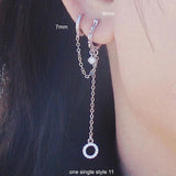 925 Silver Star Moon Earring for Siamese Ears