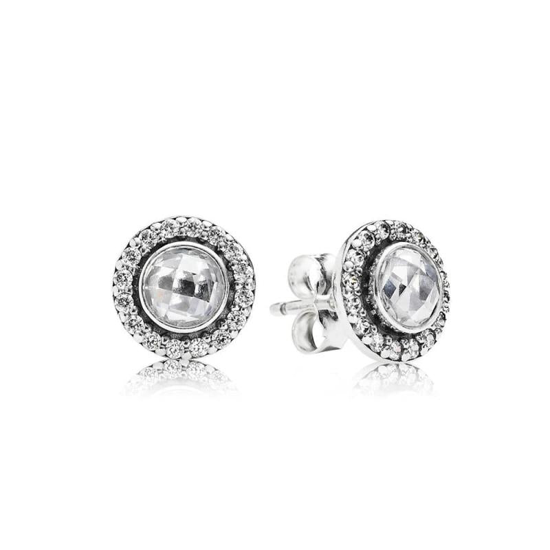 925 Silver Earrings Original Logo Ladies Girls Gift Wedding Ball Jewelry