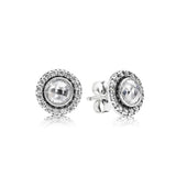925 Silver Earrings Original Logo Ladies Girls Gift Wedding Ball Jewelry