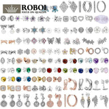 925 Silver Earrings Original Logo Ladies Girls Gift Wedding Ball Jewelry