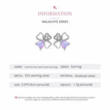 925 Silver Colorful Clover Earrings Women Wedding Gift