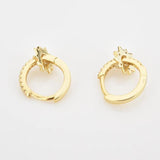 925 Sterling Silver 8.5mm Circle Drop Earring Star Circle Charm Women Jewelry